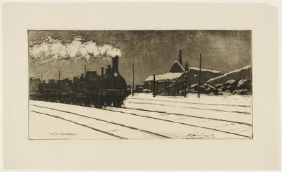 Lokomotive, Schneeeffekt, ca. 1888